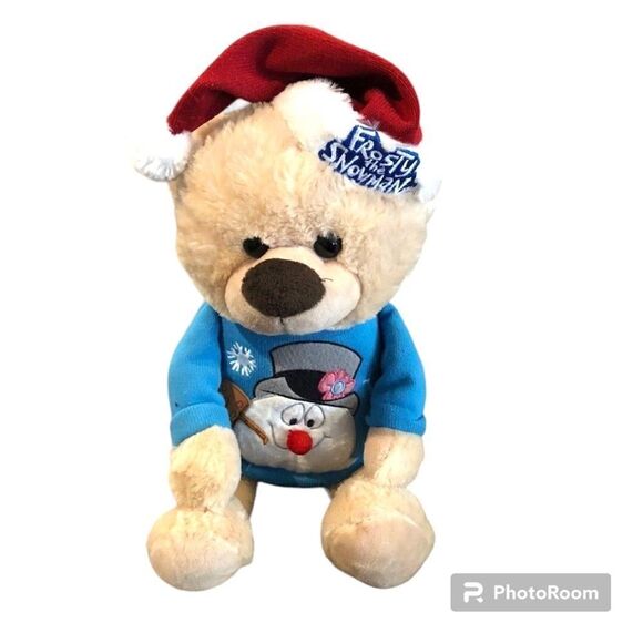 Frosty The Snow Man Plush Teddy Bear 16" Nice - Picture 1 of 5
